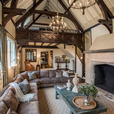 tudor style living room.